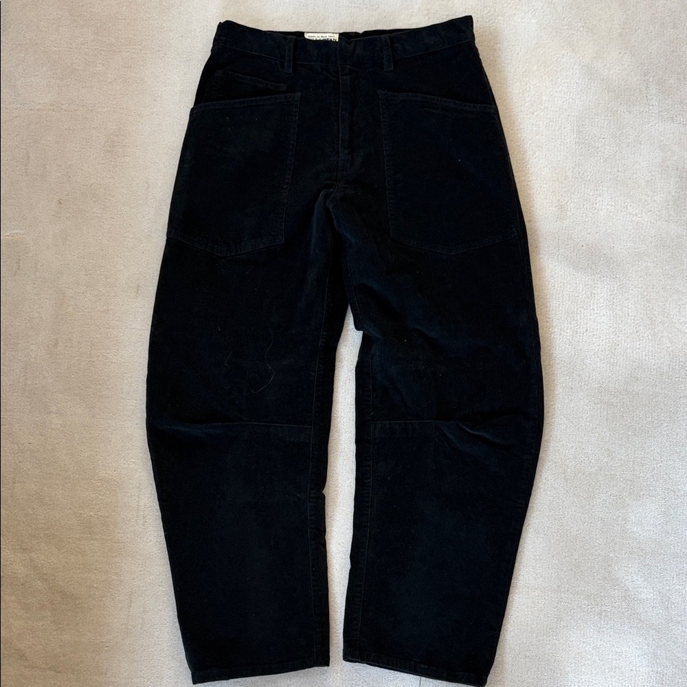 Nili Lotan Shon Corduroy Pant in Carbon Black